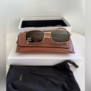 CELINE Triomphe Gold Sunglasses | New | Authentic | Full Set
